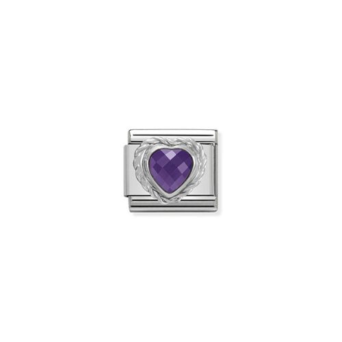 COMPOSABLE CL HEART FACETED ezüst charm Purple